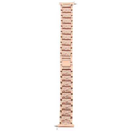 For Fitbit Versa Diamond-studded Stainless Steel Replacement Wrist Strap Watchband (Rose Gold)-garmade.com