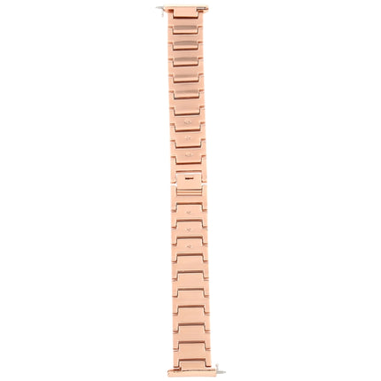 For Fitbit Versa Diamond-studded Stainless Steel Replacement Wrist Strap Watchband (Rose Gold)-garmade.com