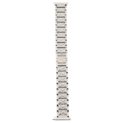 For Fitbit Versa Diamond-studded Stainless Steel Replacement Wrist Strap Watchband (Silver)-garmade.com