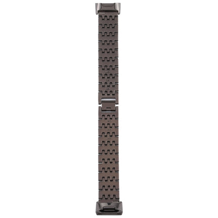 For Fitbit Charge 3 Diamond-studded Stainless Steel Replacement Wrist Strap Watchband (Black)-garmade.com