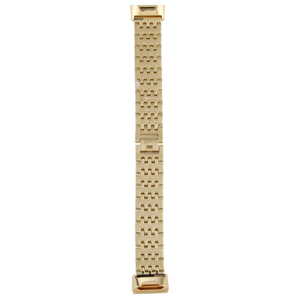 For Fitbit Charge 3 Diamond-studded Stainless Steel Replacement Wrist Strap Watchband (Gold)-garmade.com