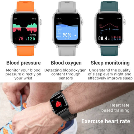 SE02 Bluetooth Smart Sports Watch, Support Heart Rate / Blood Pressure / Blood Oxygen Monitoring & Sleep Monitoring & Sedentary Reminder (Silver)-garmade.com