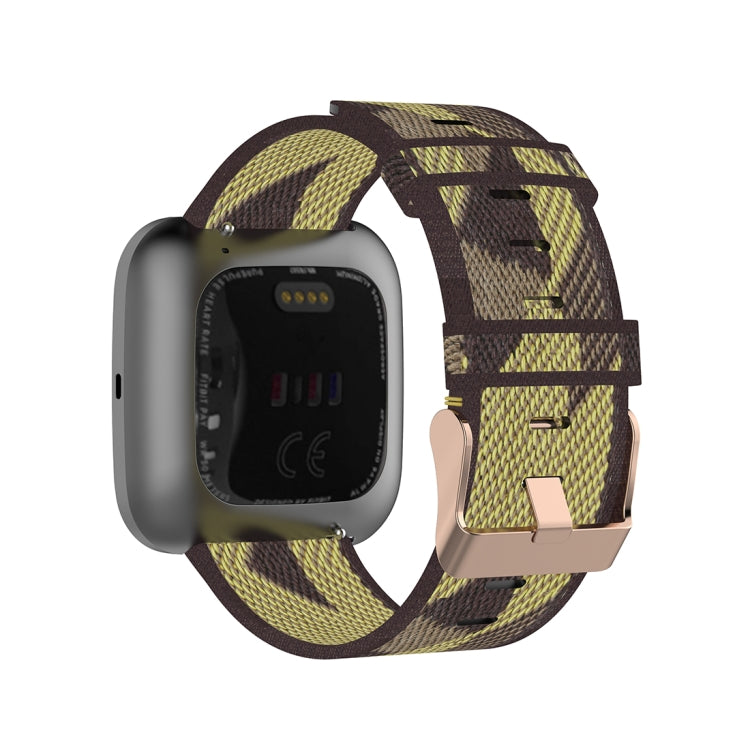 23mm Stripe Weave Nylon Wrist Strap Watch Band for Fitbit Versa