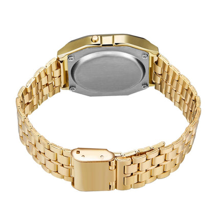 GENEVA Men Fashion Metal Band Electronic Quartz Wrist Watch (Gold)-garmade.com