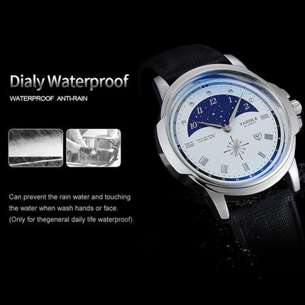 407 YAZOLE Men Fashion Business Leather Band Quartz Wrist Watch( Black)-garmade.com