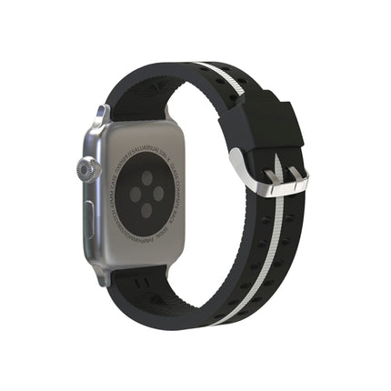 For Apple Watch Series 3 & 2 & 1 38mm Fashion Smiling Face Pattern Silicone Watch Strap (Black+White)-garmade.com