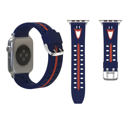For Apple Watch Series 3 & 2 & 1 38mm Fashion Smiling Face Pattern Silicone Watch Strap (Blue+Red)-garmade.com