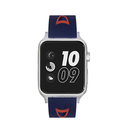 For Apple Watch Series 3 & 2 & 1 38mm Fashion Smiling Face Pattern Silicone Watch Strap (Blue+Red)-garmade.com