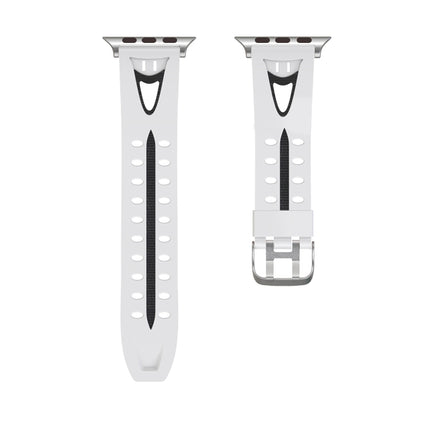 For Apple Watch Series 3 & 2 & 1 38mm Fashion Smiling Face Pattern Silicone Watch Strap(White)-garmade.com