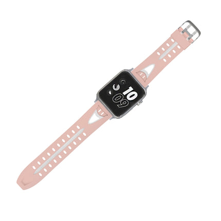 For Apple Watch Series 3 & 2 & 1 38mm Fashion Smiling Face Pattern Silicone Watch Strap(Pink)-garmade.com