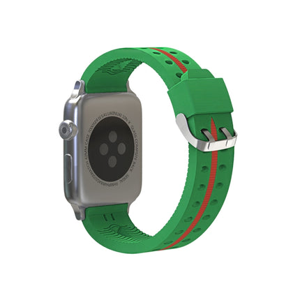 For Apple Watch Series 3 & 2 & 1 38mm Fashion Smiling Face Pattern Silicone Watch Strap(Green)-garmade.com