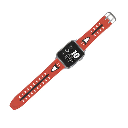 For Apple Watch Series 3 & 2 & 1 38mm Fashion Smiling Face Pattern Silicone Watch Strap(Red)-garmade.com