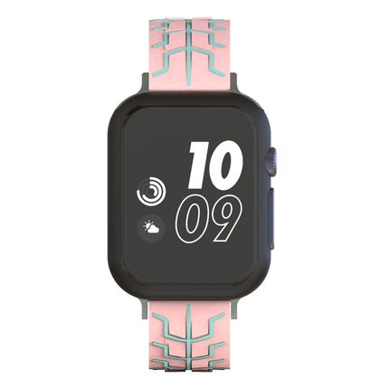 For Apple Watch Series 3 & 2 & 1 38mm Fashion Fishbone Pattern Silicone Watch Strap(Pink)-garmade.com