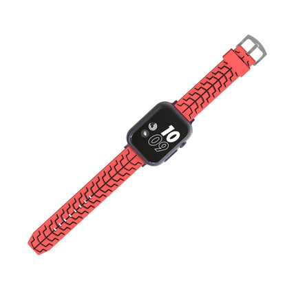 For Apple Watch Series 3 & 2 & 1 38mm Fashion Fishbone Pattern Silicone Watch Strap(Red)-garmade.com