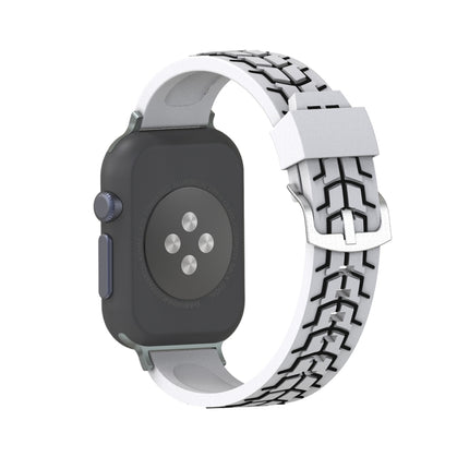 For Apple Watch Series 3 & 2 & 1 38mm Fashion Fishbone Pattern Silicone Watch Strap(White)-garmade.com