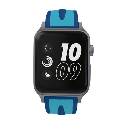 For Apple Watch Series 3 & 2 & 1 38mm Fashion Double Stripes Pattern Silicone Watch Strap(Blue)-garmade.com