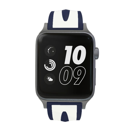 For Apple Watch Series 3 & 2 & 1 38mm Fashion Double Stripes Pattern Silicone Watch Strap (Black+White)-garmade.com