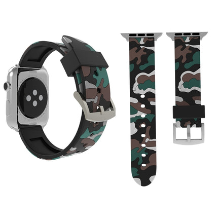 For Apple Watch Series 3 & 2 & 1 38mm Fashion Camouflage Pattern Silicone Watch Strap(White)-garmade.com