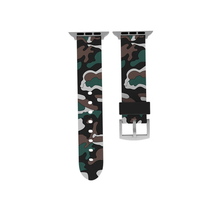 For Apple Watch Series 3 & 2 & 1 38mm Fashion Camouflage Pattern Silicone Watch Strap(White)-garmade.com
