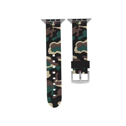 For Apple Watch Series 3 & 2 & 1 38mm Fashion Camouflage Pattern Silicone Watch Strap(Apricot)-garmade.com