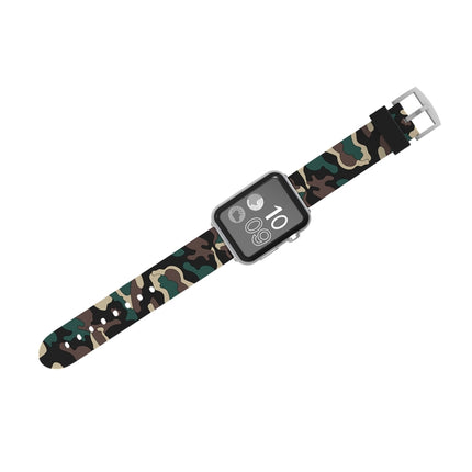 For Apple Watch Series 3 & 2 & 1 38mm Fashion Camouflage Pattern Silicone Watch Strap(Apricot)-garmade.com