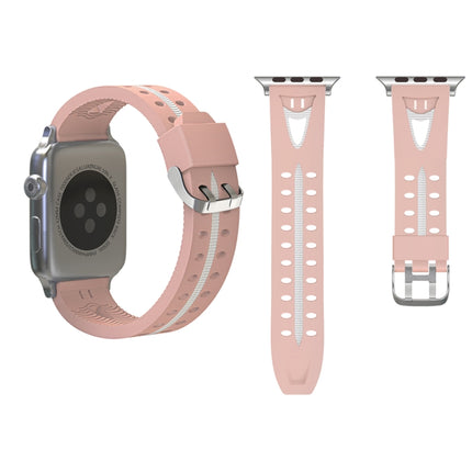 For Apple Watch Series 3 & 2 & 1 42mm Fashion Smiling Face Pattern Silicone Watch Strap(Pink)-garmade.com