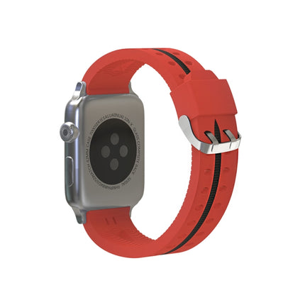 For Apple Watch Series 3 & 2 & 1 42mm Fashion Smiling Face Pattern Silicone Watch Strap(Red)-garmade.com