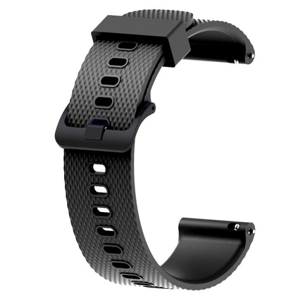 Silicone Sport Wrist Strap for Garmin Vivoactive 3 20mm (Black)-garmade.com