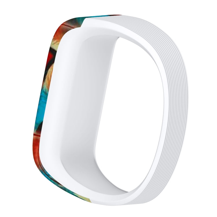 Colourful Feathers Pattern Silicone Sport Wrist Strap for Garmin Vivofit JR, Size: Small(Colour)-garmade.com
