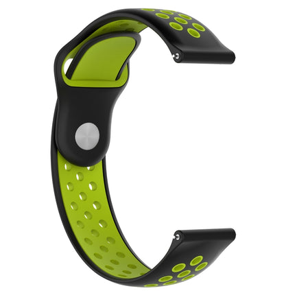 Double Colour Silicone Sport Wrist Strap for Huawei Watch Series 1 18mm(Black+green)-garmade.com