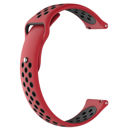 Double Colour Silicone Sport Wrist Strap for Huawei Watch Series 1 18mm (Red Black)-garmade.com