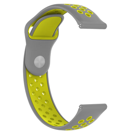 Double Colour Silicone Sport Wrist Strap for Huawei Watch Series 1 18mm(Yellow + Grey)-garmade.com