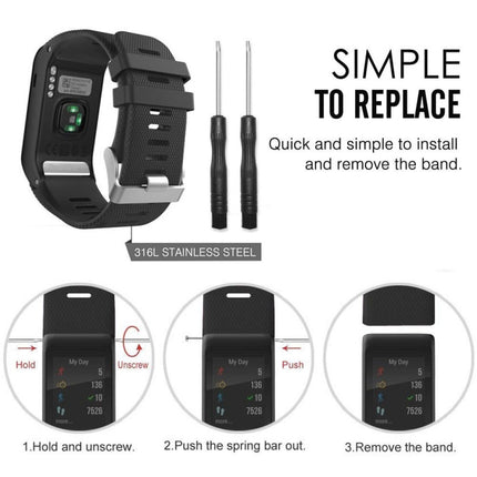 Silicone Sport Wrist Strap for Garmin Vivoactive HR (Black)-garmade.com