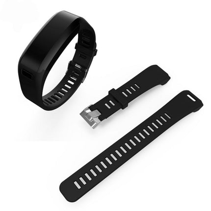 Silicone Sport Wrist Strap for Garmin Vivosmart HR 1 (Black)-garmade.com
