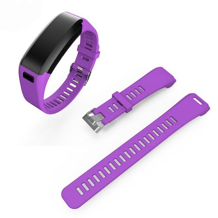 Silicone Sport Wrist Strap for Garmin Vivosmart HR 1 (Purple)-garmade.com