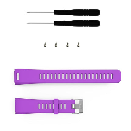 Silicone Sport Wrist Strap for Garmin Vivosmart HR 1 (Purple)-garmade.com