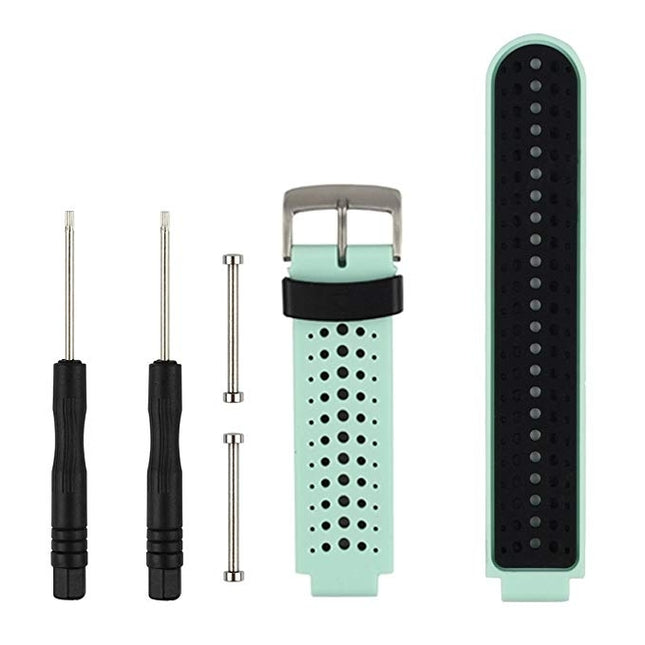 Two-colour Silicone Sport Wrist Strap for Garmin Forerunner 230 / 235 / 620 / 630 / 735XT(Black+green)-garmade.com