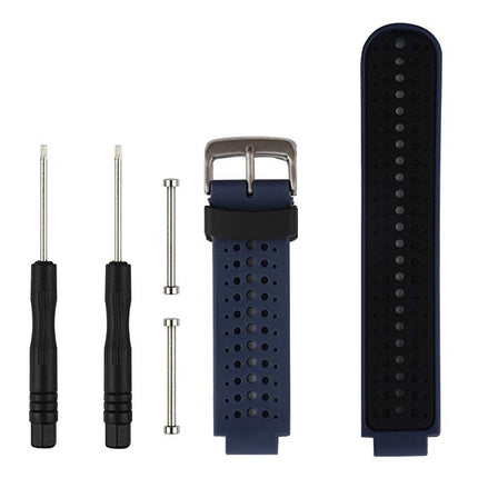 Two-colour Silicone Sport Wrist Strap for Garmin Forerunner 230 / 235 / 620 / 630 / 735XT(Black Blue)-garmade.com