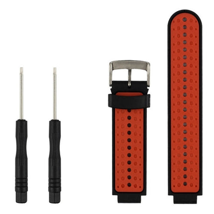 Two-colour Silicone Sport Wrist Strap for Garmin Forerunner 230 / 235 / 620 / 630 / 735XT(Black Red)-garmade.com
