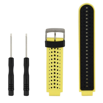 Two-colour Silicone Sport Wrist Strap for Garmin Forerunner 230 / 235 / 620 / 630 / 735XT(Black Yellow)-garmade.com