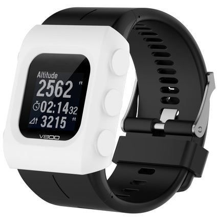 Solid Color Silicone Watch Protective Case for POLAR V800(White)-garmade.com