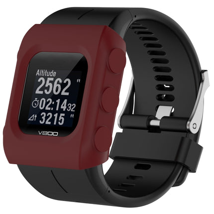 Solid Color Silicone Watch Protective Case for POLAR V800(Wine Red)-garmade.com
