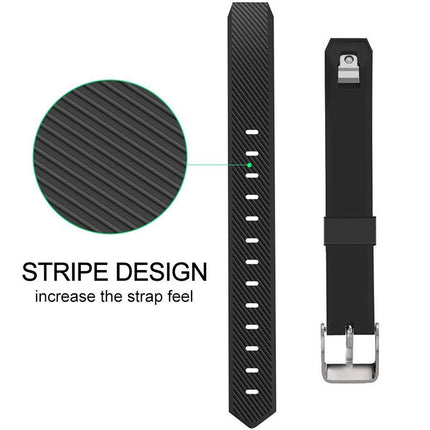 Children Silicone Twilled Wrist Strap for FITBIT ACE (Black)-garmade.com