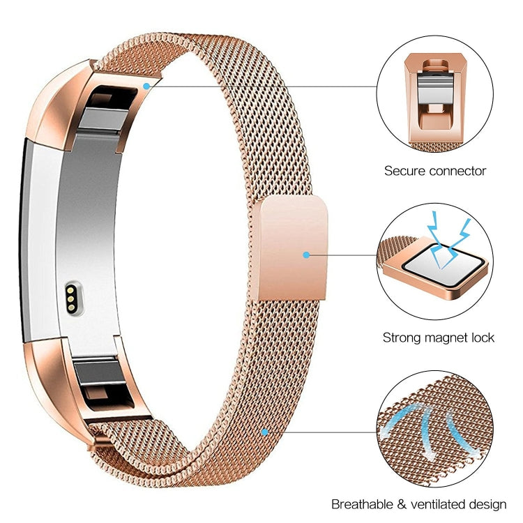 Stainless Steel Magnet Wrist Strap for FITBIT Alta,Size: Large, 170-236mm (Blue)-garmade.com