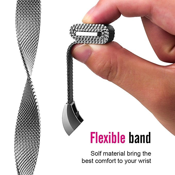 Stainless Steel Magnet Wrist Strap for FITBIT Alta,Size: Large, 170-236mm (Blue)-garmade.com
