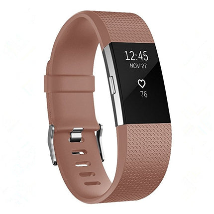 Square Pattern Adjustable Sport Wrist Strap for FITBIT Charge 2, Size: S, 10.5x8.5cm (Coffee)-garmade.com