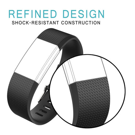Square Pattern Adjustable Sport Wrist Strap for FITBIT Charge 2, Size: S, 10.5x8.5cm (Coffee)-garmade.com