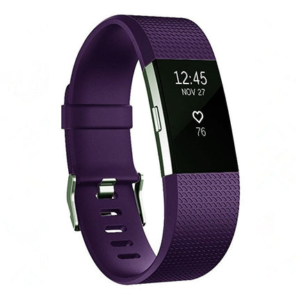 Square Pattern Adjustable Sport Wrist Strap for FITBIT Charge 2, Size: S, 10.5x8.5cm (Dark Purple)-garmade.com