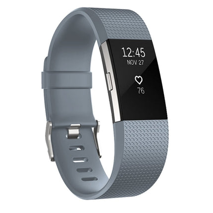 Square Pattern Adjustable Sport Wrist Strap for FITBIT Charge 2, Size: S, 10.5x8.5cm (Grey)-garmade.com