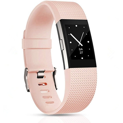 Square Pattern Adjustable Sport Wrist Strap for FITBIT Charge 2, Size: S, 10.5x8.5cm (Light Pink)-garmade.com
